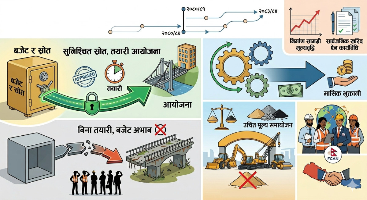 स्रोत सुनिश्चित भएपछि मात्र ठेक्का आह्वान गर्न निर्माण व्यवसायीद्वारा सरकारसँग माग